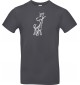 T-Shirt lustige Tiere Einhorngiraffe, Einhorn, Giraffe  grau, L