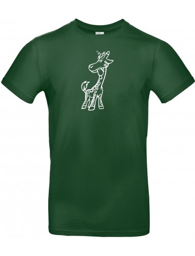 T-Shirt lustige Tiere Einhorngiraffe, Einhorn, Giraffe  grün, L