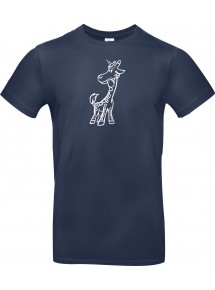 T-Shirt lustige Tiere Einhorngiraffe, Einhorn, Giraffe  navy, L