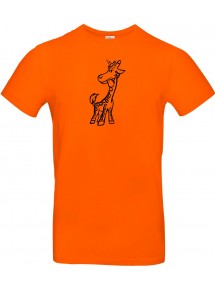 T-Shirt lustige Tiere Einhorngiraffe, Einhorn, Giraffe  orange, L