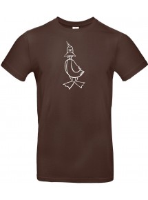 T-Shirt lustige Tiere Einhornente, Einhorn, Ente braun, L