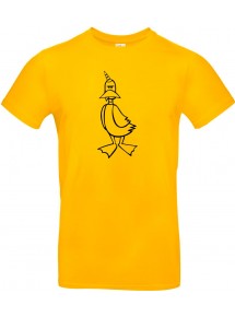 T-Shirt lustige Tiere Einhornente, Einhorn, Ente gelb, L