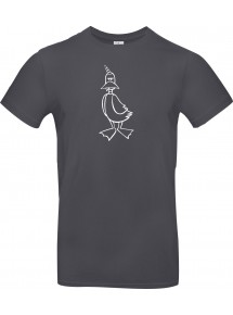 T-Shirt lustige Tiere Einhornente, Einhorn, Ente grau, L