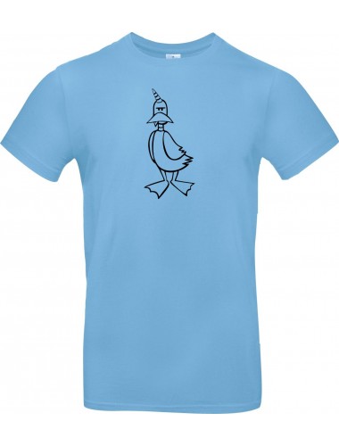 T-Shirt lustige Tiere Einhornente, Einhorn, Ente hellblau, L