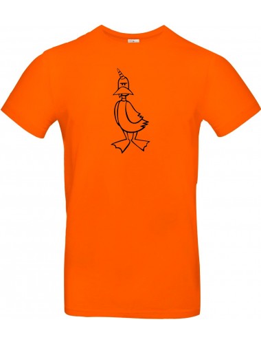 T-Shirt lustige Tiere Einhornente, Einhorn, Ente orange, L
