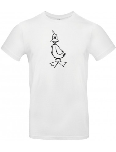 T-Shirt lustige Tiere Einhornente, Einhorn, Ente weiss, L