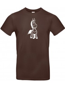 T-Shirt lustige Tiere Einhornzebra, Einhorn, Zebra braun, L