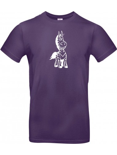 T-Shirt lustige Tiere Einhornzebra, Einhorn, Zebra lila, L