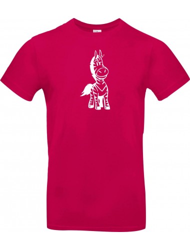 T-Shirt lustige Tiere Einhornzebra, Einhorn, Zebra pink, L