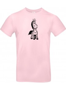 T-Shirt lustige Tiere Einhornzebra, Einhorn, Zebra rosa, L