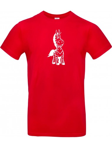 T-Shirt lustige Tiere Einhornzebra, Einhorn, Zebra rot, L