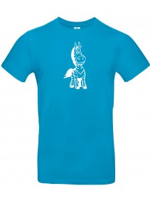 T-Shirt lustige Tiere Einhornzebra, Einhorn, Zebra türkis, L