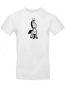 T-Shirt lustige Tiere Einhornzebra, Einhorn, Zebra weiss, L