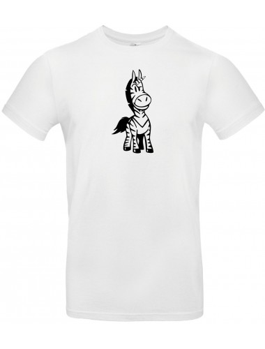 T-Shirt lustige Tiere Einhornzebra, Einhorn, Zebra weiss, L