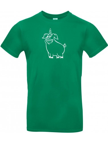 T-Shirt lustige Tiere Einhornschwein, Einhorn, Schwein, Ferkel  kelly, L