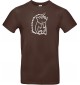 T-Shirt lustige Tiere Einhornigel, Einhorn, Igel  braun, L