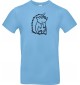 T-Shirt lustige Tiere Einhornigel, Einhorn, Igel  hellblau, L