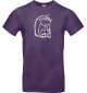 T-Shirt lustige Tiere Einhornigel, Einhorn, Igel  lila, L