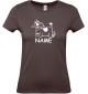 Lady T-Shirt lustige Tiere mit Wunschnamen Einhornkuh, Einhorn, Kuh , braun, L
