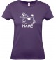 Lady T-Shirt lustige Tiere mit Wunschnamen Einhornkuh, Einhorn, Kuh , lila, L