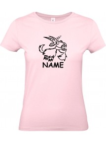 Lady T-Shirt lustige Tiere mit Wunschnamen Einhornziege, Einhorn, Ziege,