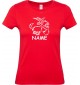 Lady T-Shirt lustige Tiere mit Wunschnamen Einhornziege, Einhorn, Ziege, rot, L