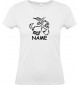 Lady T-Shirt lustige Tiere mit Wunschnamen Einhornziege, Einhorn, Ziege, weiss, L