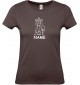 Lady T-Shirt lustige Tiere mit Wunschnamen Einhornkatze, Einhorn, Katze, braun, L