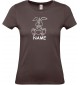 Lady T-Shirt lustige Tiere mit Wunschnamen Einhornhase, Einhorn, Hase, braun, L