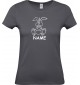 Lady T-Shirt lustige Tiere mit Wunschnamen Einhornhase, Einhorn, Hase, grau, L