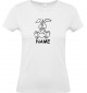 Lady T-Shirt lustige Tiere mit Wunschnamen Einhornhase, Einhorn, Hase, weiss, L