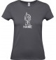 Lady T-Shirt lustige Tiere mit Wunschnamen Einhornschildkröte, Einhorn, Schildkröte  grau, L
