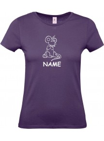 Lady T-Shirt lustige Tiere mit Wunschnamen Einhorn Maus , Einhorn, Maus