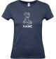 Lady T-Shirt lustige Tiere mit Wunschnamen Einhorn Maus , Einhorn, Maus   navy, L