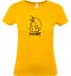 Lady T-Shirt lustige Tiere mit Wunschnamen Einhornpinguin, Einhorn, Pinguin gelb, L