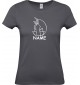 Lady T-Shirt lustige Tiere mit Wunschnamen Einhornpinguin, Einhorn, Pinguin grau, L