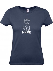 Lady T-Shirt lustige Tiere mit Wunschnamen Einhornhund, Einhorn, Hund,