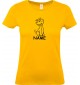Lady T-Shirt lustige Tiere mit Wunschnamen Einhornhund, Einhorn, Hund, gelb, L