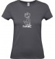 Lady T-Shirt lustige Tiere mit Wunschnamen Einhornhund, Einhorn, Hund, grau, L