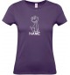Lady T-Shirt lustige Tiere mit Wunschnamen Einhornhund, Einhorn, Hund, lila, L