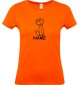 Lady T-Shirt lustige Tiere mit Wunschnamen Einhornhund, Einhorn, Hund, orange, L