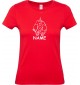 Lady T-Shirt lustige Tiere mit Wunschnamen Einhornelefant, Einhorn, Elefant rot, L