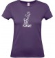 Lady T-Shirt lustige Tiere mit Wunschnamen Einhorngiraffe, Einhorn, Giraffe, lila, L