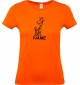 Lady T-Shirt lustige Tiere mit Wunschnamen Einhorngiraffe, Einhorn, Giraffe, orange, L