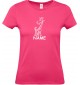 Lady T-Shirt lustige Tiere mit Wunschnamen Einhorngiraffe, Einhorn, Giraffe, pink, L