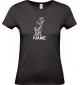 Lady T-Shirt lustige Tiere mit Wunschnamen Einhorngiraffe, Einhorn, Giraffe, schwarz, L