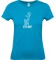 Lady T-Shirt lustige Tiere mit Wunschnamen Einhorngiraffe, Einhorn, Giraffe, türkis, L