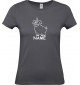 Lady T-Shirt lustige Tiere mit Wunschnamen Einhornschwein, Einhorn, Schwein, Ferkel, grau, L