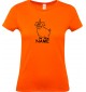 Lady T-Shirt lustige Tiere mit Wunschnamen Einhornschwein, Einhorn, Schwein, Ferkel, orange, L