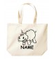 große Einkaufstasche lustige Tiere mit Wunschnamen Einhornnilpferd, Einhorn, Nilpferd